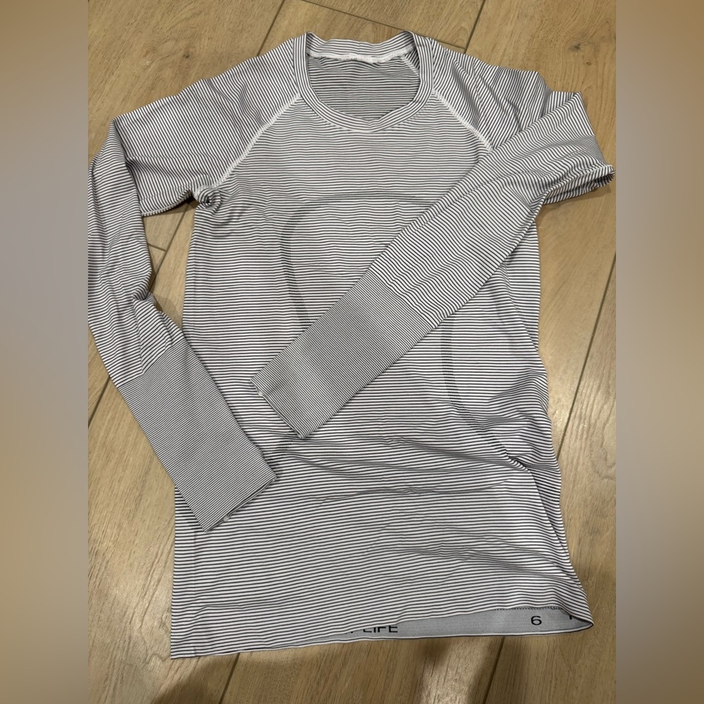 USED Lululemon Striped Long Sleeve Shirt